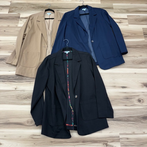 Croft & Barrow Women's Blazers - Black, Navy, Tan - Picture 1 of 7